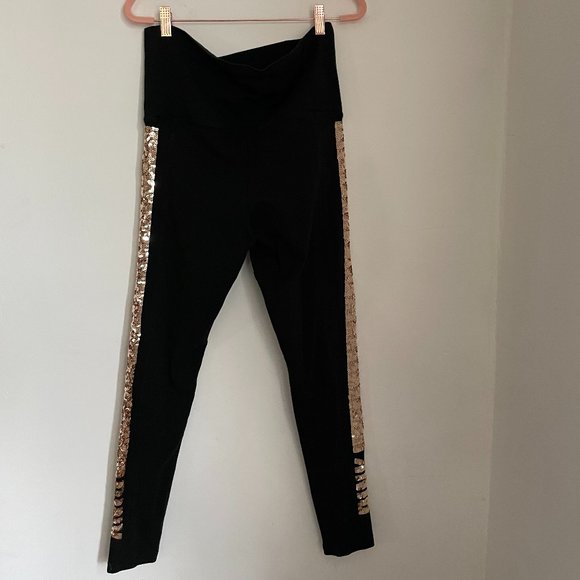 black and gold PINK leggings - Picture 3 of 3
